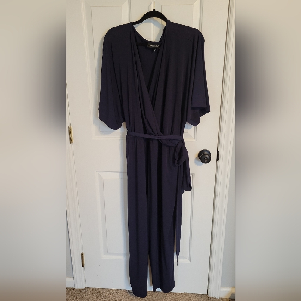 Lane Bryant faux wrap belted jumpsuit, size 26/28
